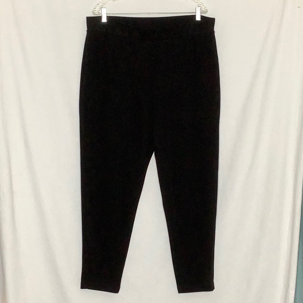 Plus Size Black Faux Suede Stretchy Pull On Pants Size 3X